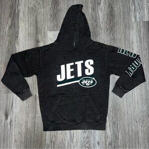 New York Jets Hoodie Gray Sweater Pullover Junk Food Brand Adult Large NFL